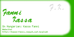 fanni kassa business card